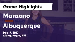 Manzano  vs Albuquerque  Game Highlights - Dec. 7, 2017