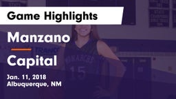 Manzano  vs Capital  Game Highlights - Jan. 11, 2018