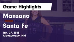 Manzano  vs Santa Fe  Game Highlights - Jan. 27, 2018