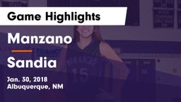 Manzano  vs Sandia  Game Highlights - Jan. 30, 2018