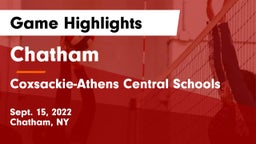 Chatham  vs Coxsackie-Athens Central Schools Game Highlights - Sept. 15, 2022