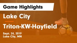 Lake City  vs Triton-KW-Hayfield Game Highlights - Sept. 24, 2019