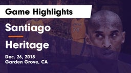 Santiago  vs Heritage  Game Highlights - Dec. 26, 2018