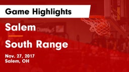 Salem  vs South Range Game Highlights - Nov. 27, 2017