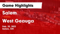 Salem  vs West Geauga  Game Highlights - Feb. 25, 2022