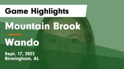 Mountain Brook  vs Wando Game Highlights - Sept. 17, 2022