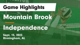 Mountain Brook  vs Independence Game Highlights - Sept. 15, 2023