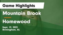 Mountain Brook  vs Homewood Game Highlights - Sept. 19, 2023
