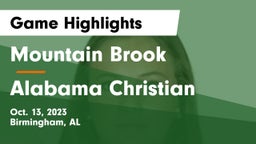 Mountain Brook  vs Alabama Christian Game Highlights - Oct. 13, 2023