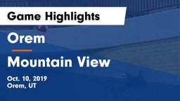 Orem  vs Mountain View  Game Highlights - Oct. 10, 2019