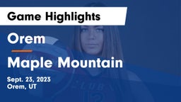 Orem  vs Maple Mountain  Game Highlights - Sept. 23, 2023