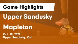Upper Sandusky  vs Mapleton Game Highlights - Oct. 10, 2022