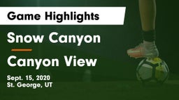 Snow Canyon  vs Canyon View  Game Highlights - Sept. 15, 2020