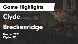 Clyde  vs Breckenridge  Game Highlights - Nov. 6, 2021