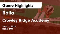 Rolla  vs Crowley Ridge Academy Game Highlights - Sept. 9, 2023
