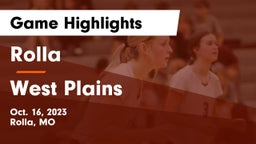 Rolla  vs West Plains  Game Highlights - Oct. 16, 2023