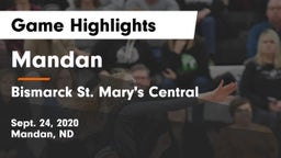 Mandan  vs Bismarck St. Mary's Central  Game Highlights - Sept. 24, 2020