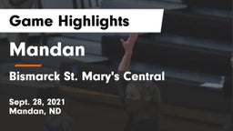 Mandan  vs Bismarck St. Mary's Central  Game Highlights - Sept. 28, 2021