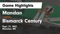 Mandan  vs Bismarck Century  Game Highlights - Sept. 27, 2022