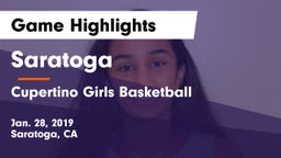Saratoga  vs Cupertino Girls Basketball Game Highlights - Jan. 28, 2019