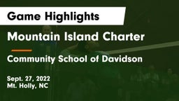 Mountain Island Charter  vs Community School of Davidson Game Highlights - Sept. 27, 2022