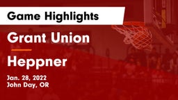 Grant Union  vs Heppner  Game Highlights - Jan. 28, 2022