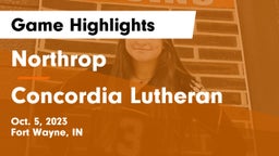 Northrop  vs Concordia Lutheran  Game Highlights - Oct. 5, 2023