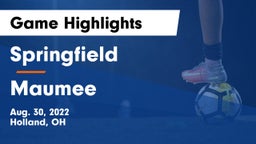 Springfield  vs Maumee  Game Highlights - Aug. 30, 2022