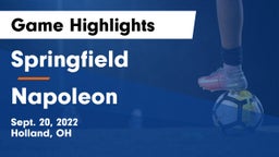 Springfield  vs Napoleon Game Highlights - Sept. 20, 2022