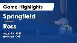 Springfield  vs Ross  Game Highlights - Sept. 29, 2022
