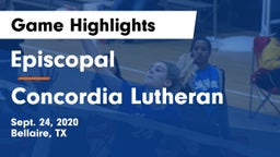 Episcopal  vs Concordia Lutheran  Game Highlights - Sept. 24, 2020