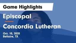 Episcopal  vs Concordia Lutheran  Game Highlights - Oct. 10, 2020