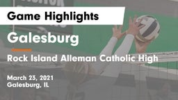 Galesburg  vs Rock Island Alleman Catholic High Game Highlights - March 23, 2021