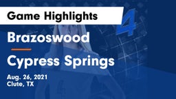 Brazoswood  vs Cypress Springs  Game Highlights - Aug. 26, 2021