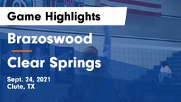 Brazoswood  vs Clear Springs  Game Highlights - Sept. 24, 2021