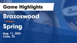 Brazoswood  vs Spring Game Highlights - Aug. 11, 2023