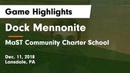 Dock Mennonite  vs MaST Community Charter School Game Highlights - Dec. 11, 2018