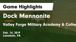 Dock Mennonite  vs Valley Forge Military Academy & College Game Highlights - Feb. 14, 2019