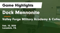 Dock Mennonite  vs Valley Forge Military Academy & College Game Highlights - Feb. 10, 2020