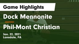 Dock Mennonite  vs Phil-Mont Christian Game Highlights - Jan. 22, 2021