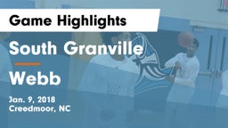 South Granville  vs Webb  Game Highlights - Jan. 9, 2018