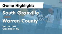 South Granville  vs Warren County  Game Highlights - Jan. 26, 2018