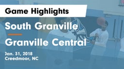 South Granville  vs Granville Central  Game Highlights - Jan. 31, 2018