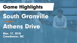 South Granville  vs Athens Drive  Game Highlights - Nov. 17, 2018