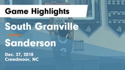 South Granville  vs Sanderson  Game Highlights - Dec. 27, 2018