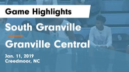 South Granville  vs Granville Central  Game Highlights - Jan. 11, 2019