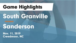 South Granville  vs Sanderson  Game Highlights - Nov. 11, 2019