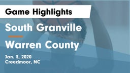 South Granville  vs Warren County  Game Highlights - Jan. 3, 2020
