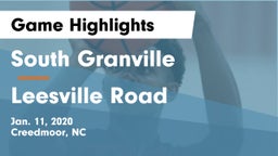 South Granville  vs Leesville Road  Game Highlights - Jan. 11, 2020