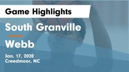 South Granville  vs Webb  Game Highlights - Jan. 17, 2020